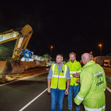 Arrancan las obras del carril de aceleración que mitigarán las colas a la entrada de Arrecife