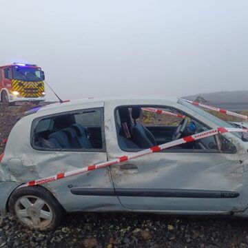 Un conductora herida tras un accidente de tráfico en Tinajo